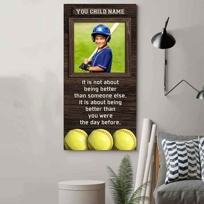 Personalized (Photo and Name) Poster Canvas It's Not About Being Better Than Someone Else It's About Being Better Than You Were The Day Before