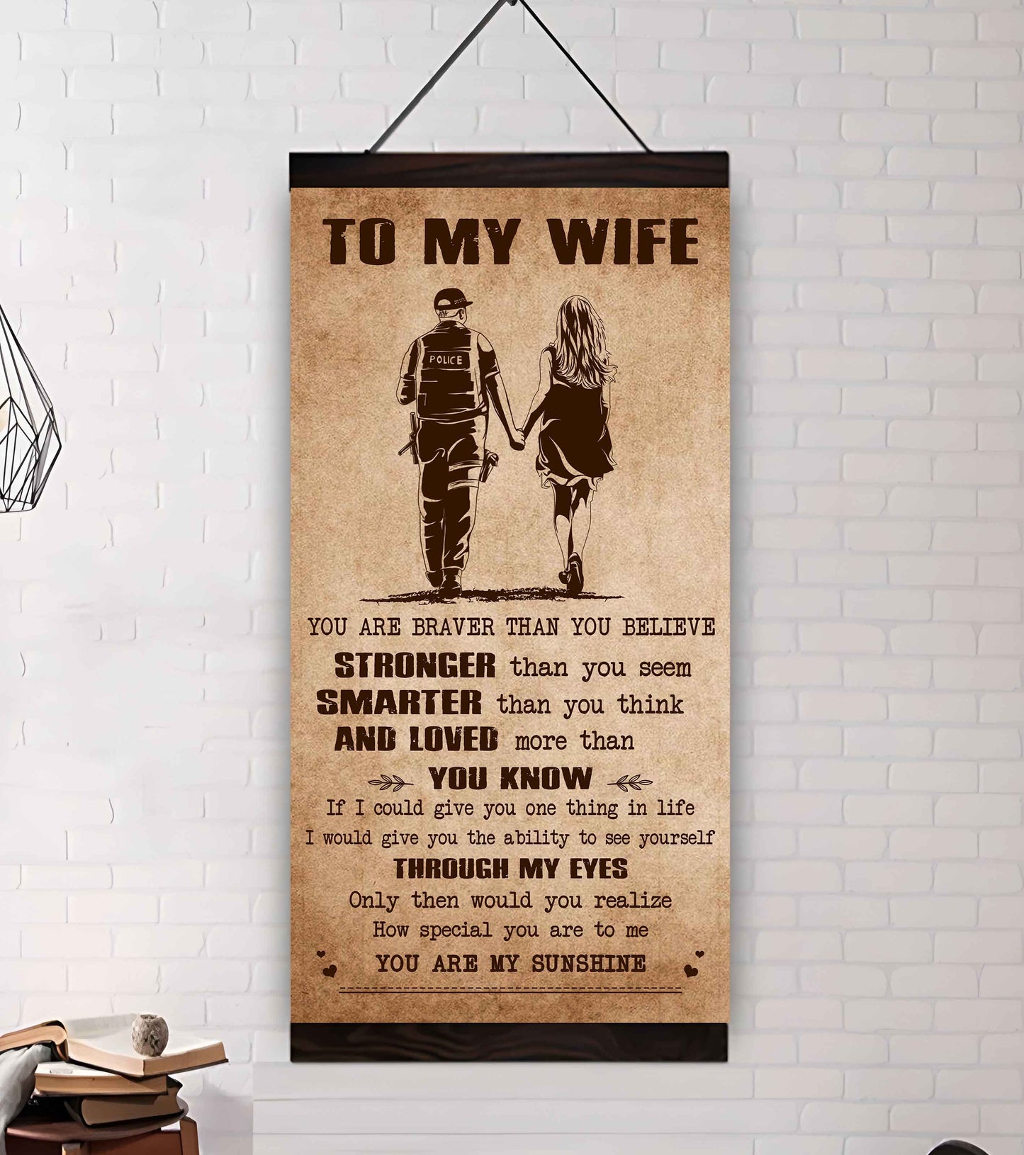 samurai poster canvas you are braver than you believe - you are my sunshine gift for your wife