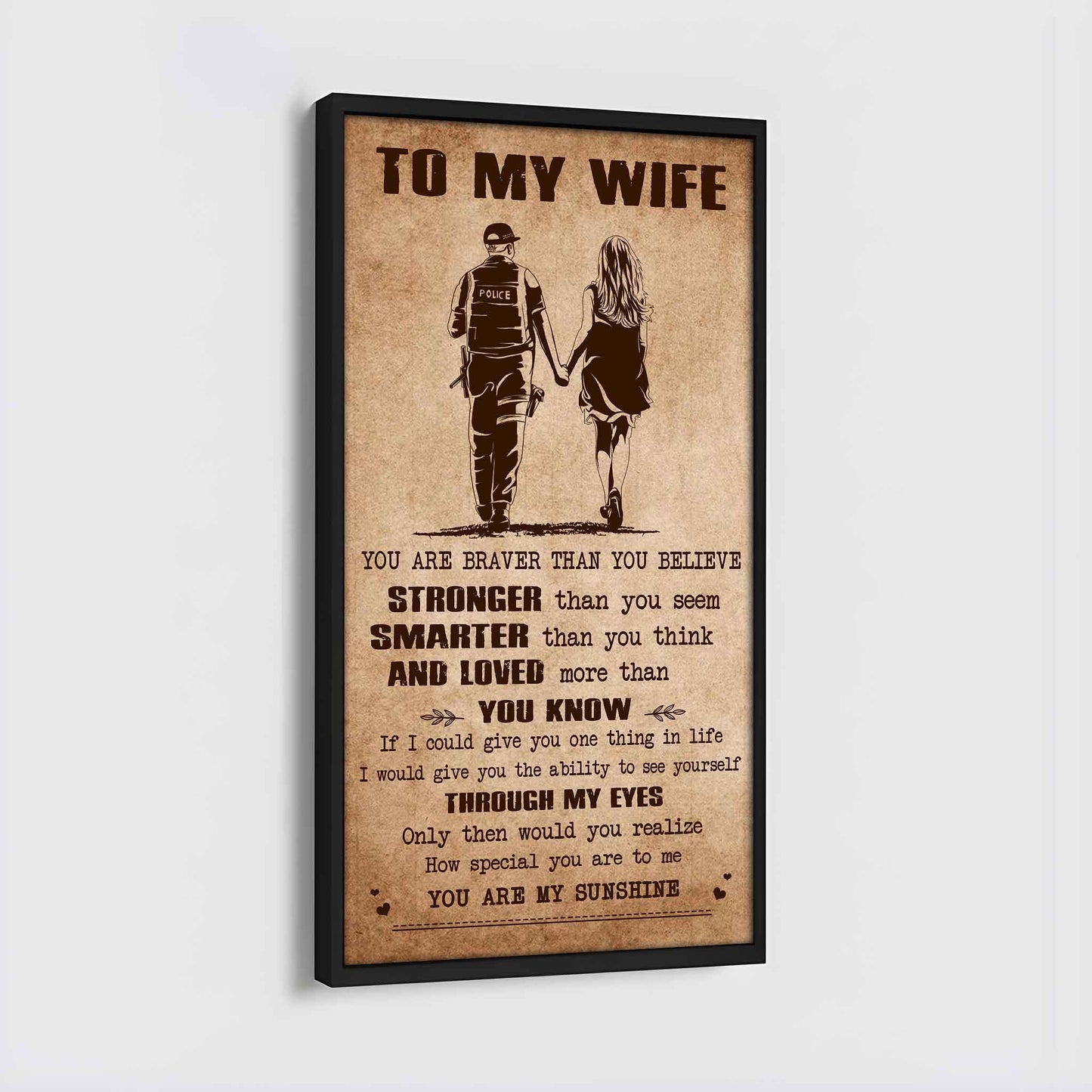 samurai poster canvas you are braver than you believe - you are my sunshine gift for your wife