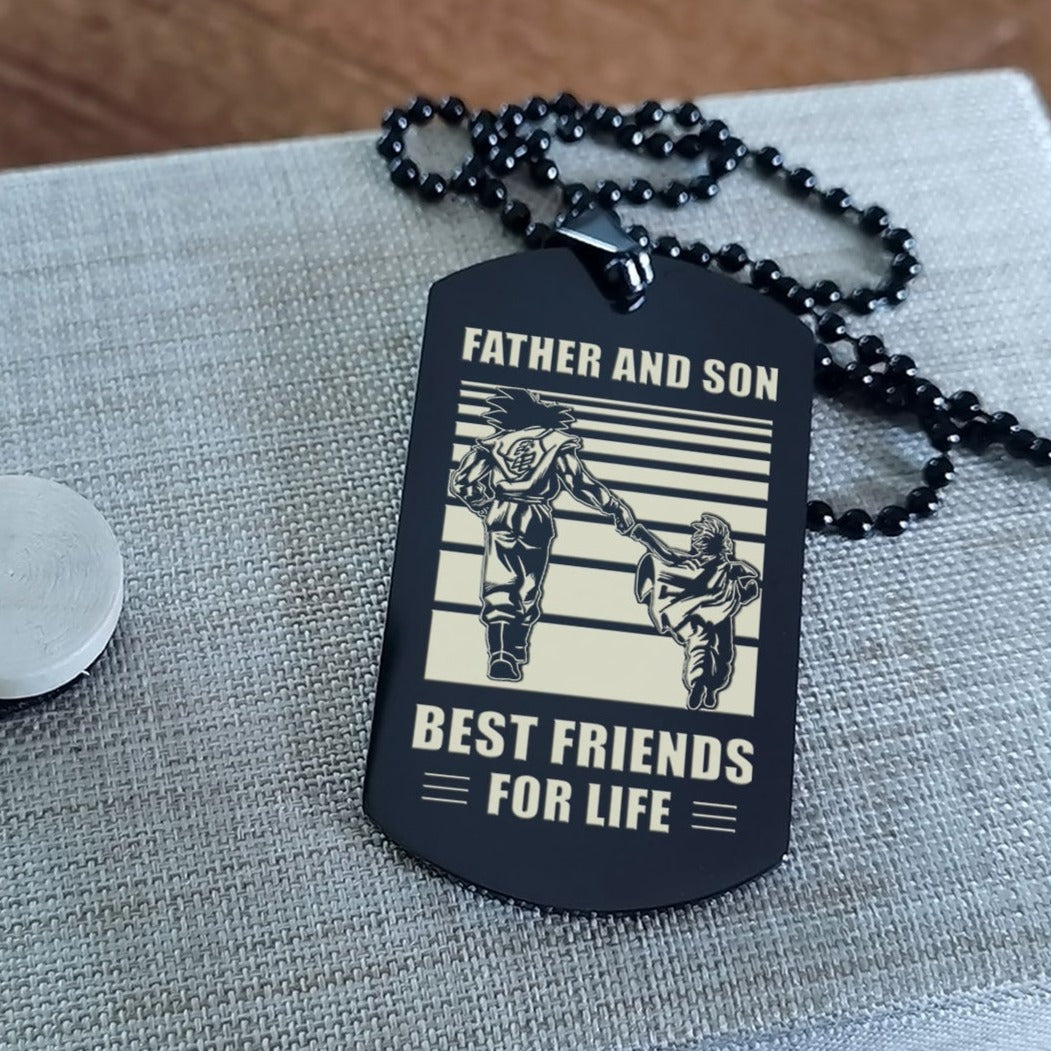 sto-personalized double sided dog tag father and son best friends for life - message on the back side