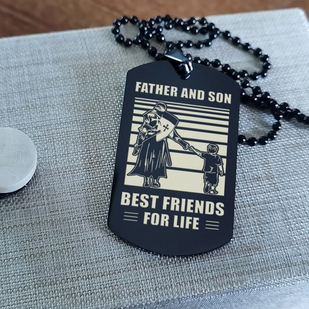 personalized double sided dog tag father and son best friends for life i will be there