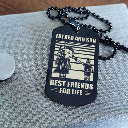 WBH-Personalized Double Sided Dog Tag Father And Son Best Friends For Life - Message on the back side