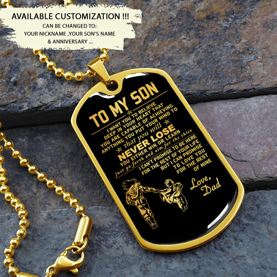 military chain dad to son dog tag you will never lose gift for son best gifts