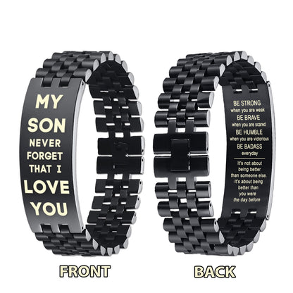 Family Bracelet Double Sided My Son Never Forget That I Love You Your Way Back Home