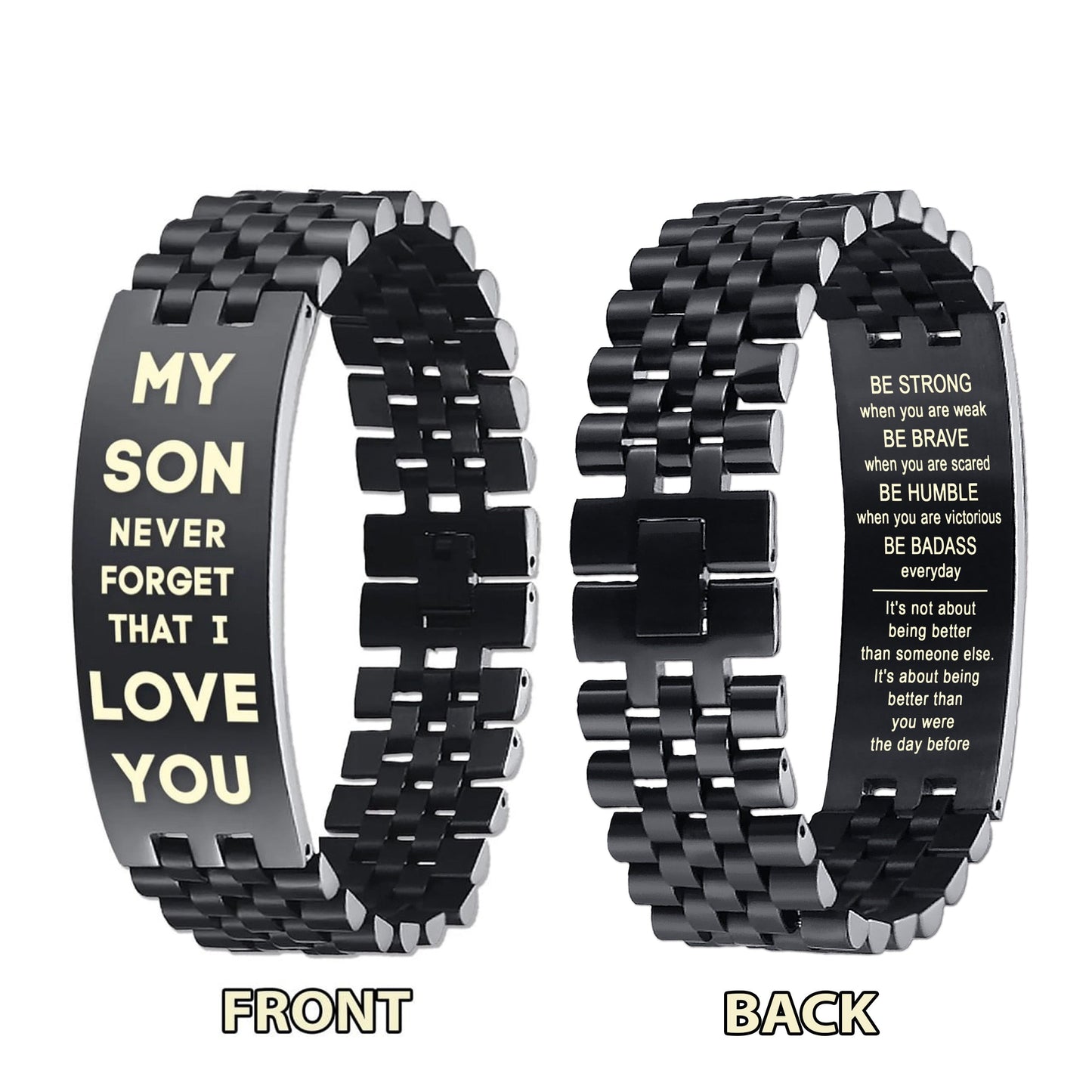 family bracelet double sided my son never forget that i love you, never lose