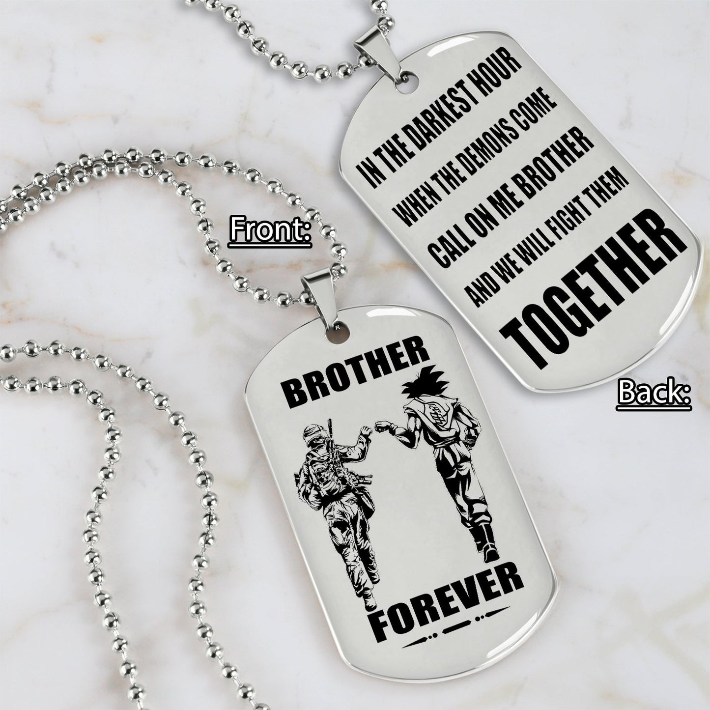 mix engraved double sided dog tag call on me brother gift for your brother