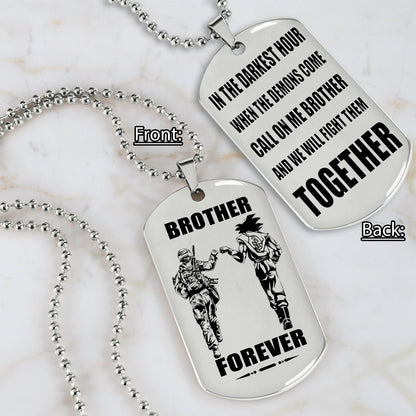 Mix engraved double sided dog tag call on me brother gift for your brother