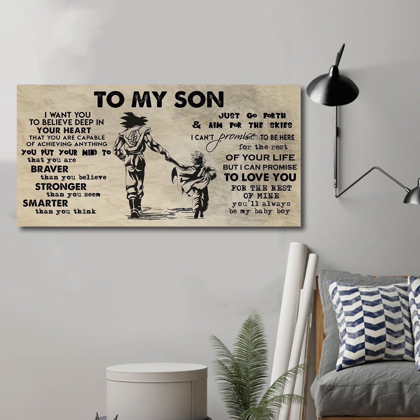 baseball to my son- i want you to believe- canvas poster
