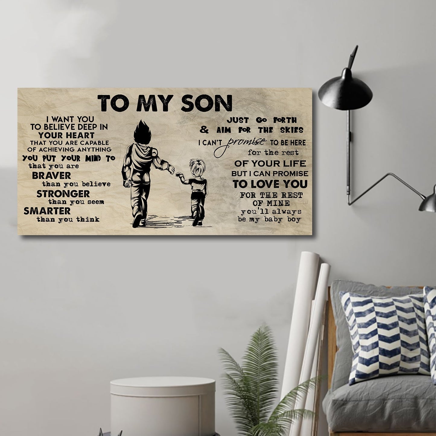 basketball to my son- i want you to believe- canvas poster