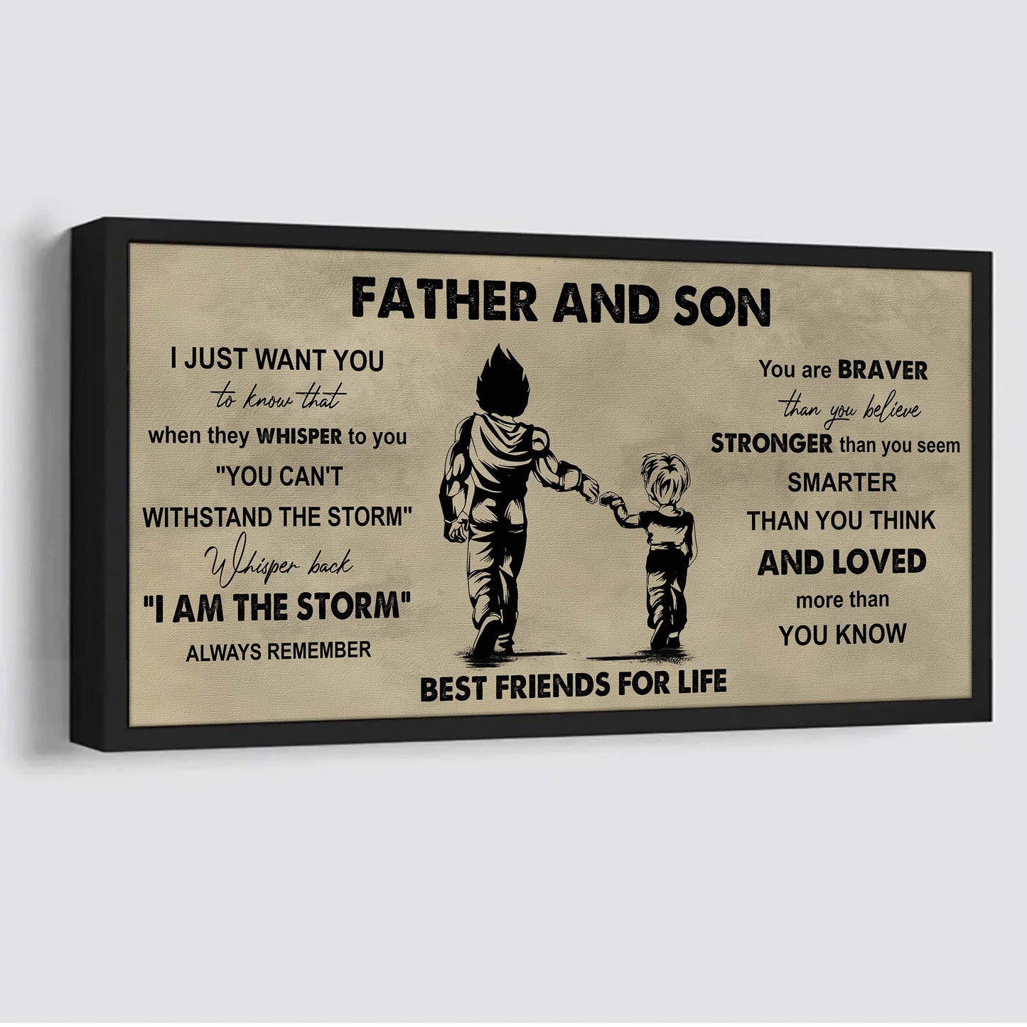 drb father and daughter best friends for life - i am the storm poster canvas gift for daughter from father