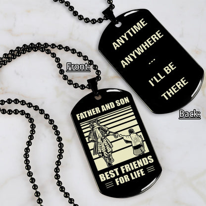 ANT-Personalized Double Sided Dog Tag Father And Son Best Friends For Life - Message on the back side