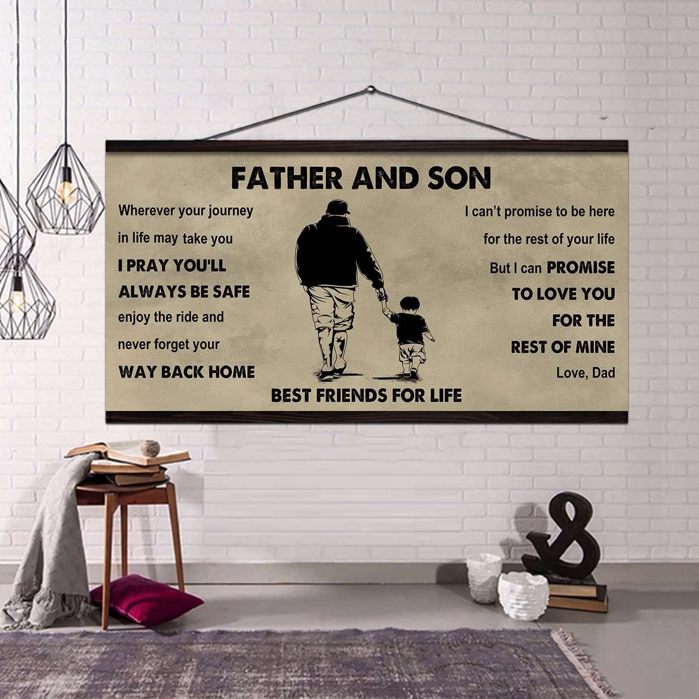 family father and daughter best friends for life - ver 2 never forget your way back home poster canvas gift for daughter from father