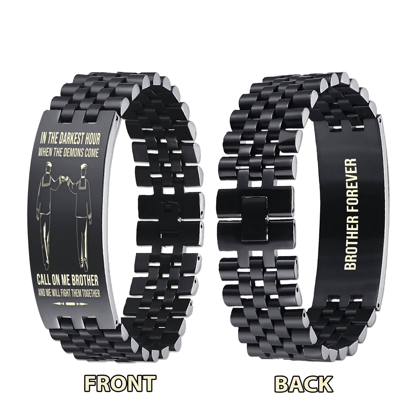 samurai-brother forever customizable engraved brother bracelet double sided gift from brother