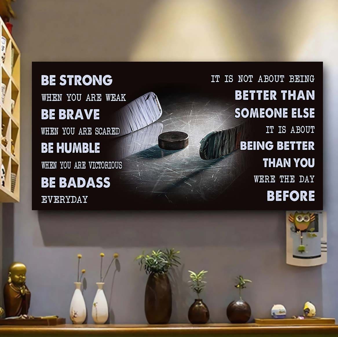 baseball canvas it is not about being better than someone else - be strong when you are weak