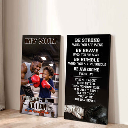 Baseball- My Son Be Strong When You Are Weak Be Awesome Everyday Set 2 Canvas Wall Art From Dad To Son