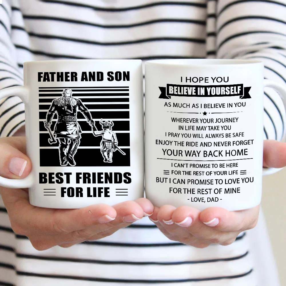 basketball be strong-personalized mug father and son best friends for life - message on the back side