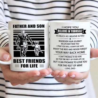 Basketball Be strong-Personalized Mug Father And Son Best Friends For Life - Message on the back side