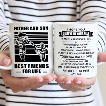 Basketball Be strong-Personalized Mug Father And Son Best Friends For Life - Message on the back side