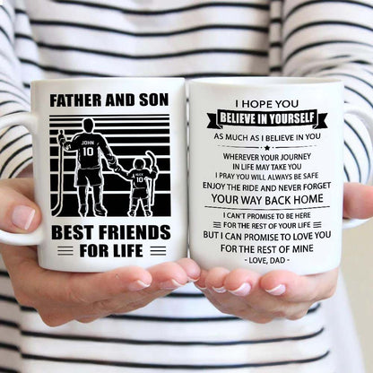 Soldier Be strong-Personalized Mug Father And Son Best Friends For Life - Message on the back side