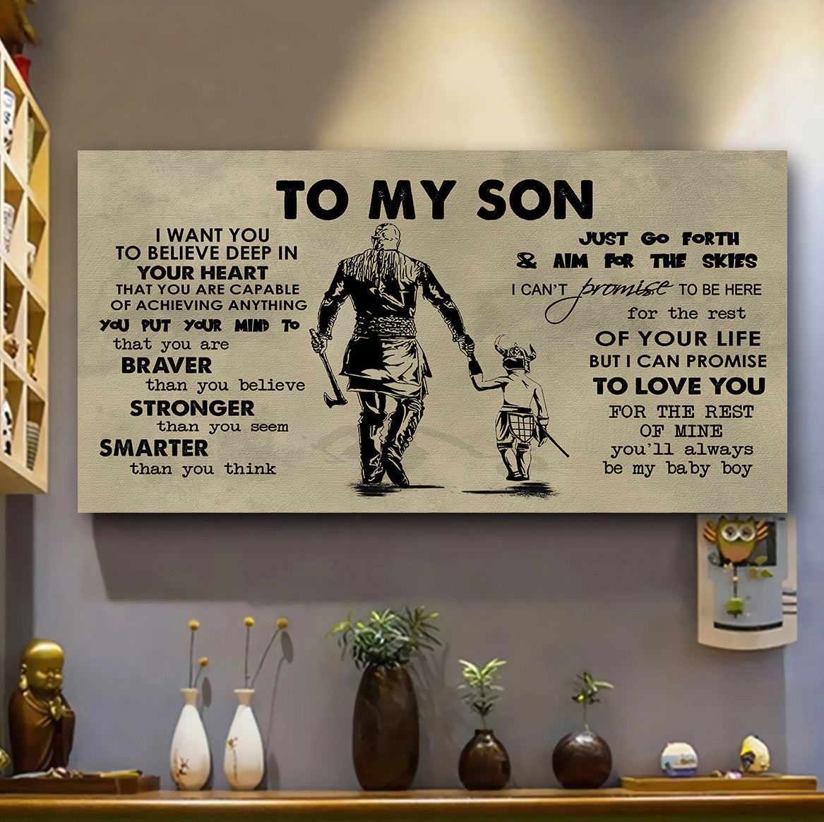 baseball to my son- i want you to believe- canvas poster