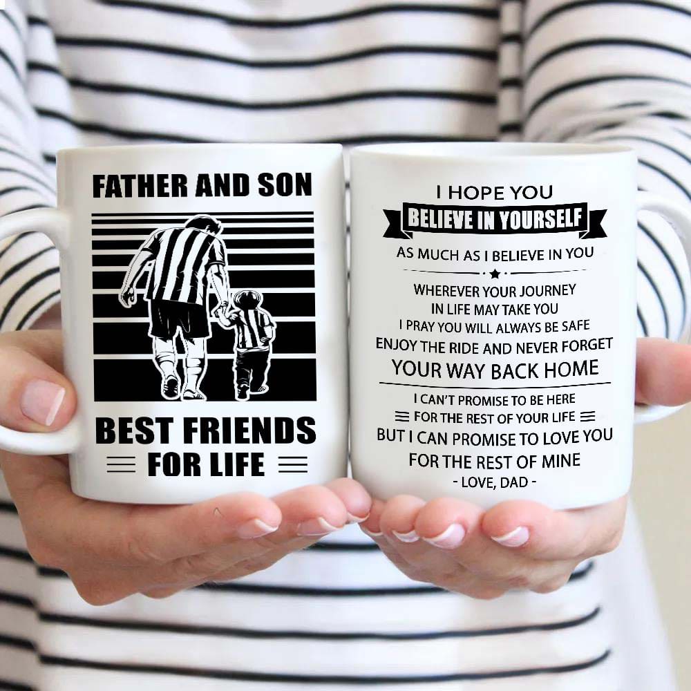 soldier be strong-personalized mug father and son best friends for life - message on the back side