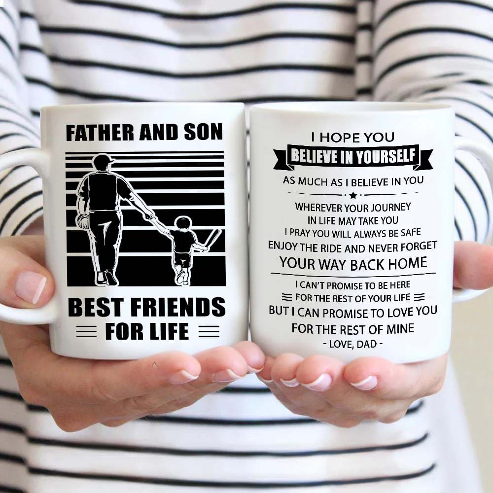 basketball be strong-personalized mug father and son best friends for life - message on the back side