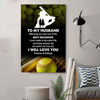 Sport Poster Canvas To My Husband Marrying You Was One Of The Best Decision Gift For Your Husband