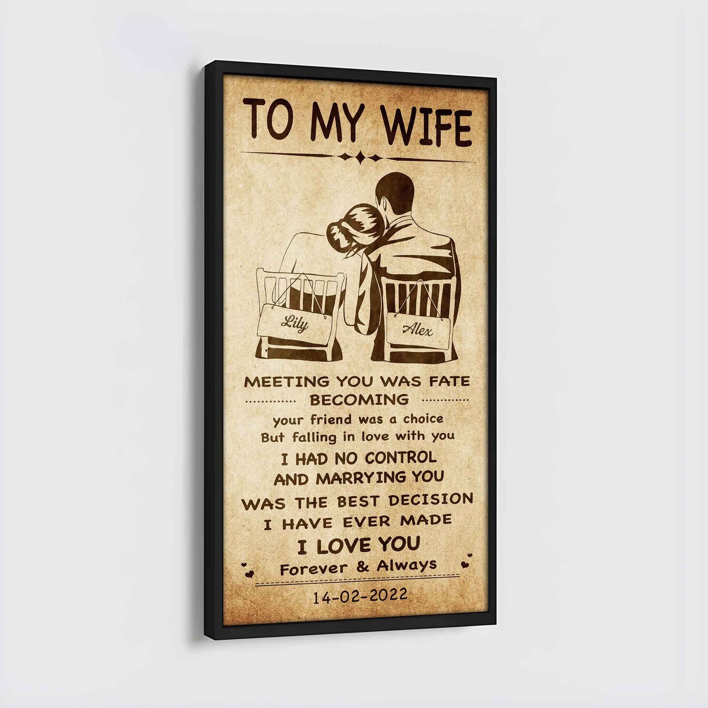 drb vgt- poster canvas to my wife meeting you was fate - i love you forever and always gift for your wife