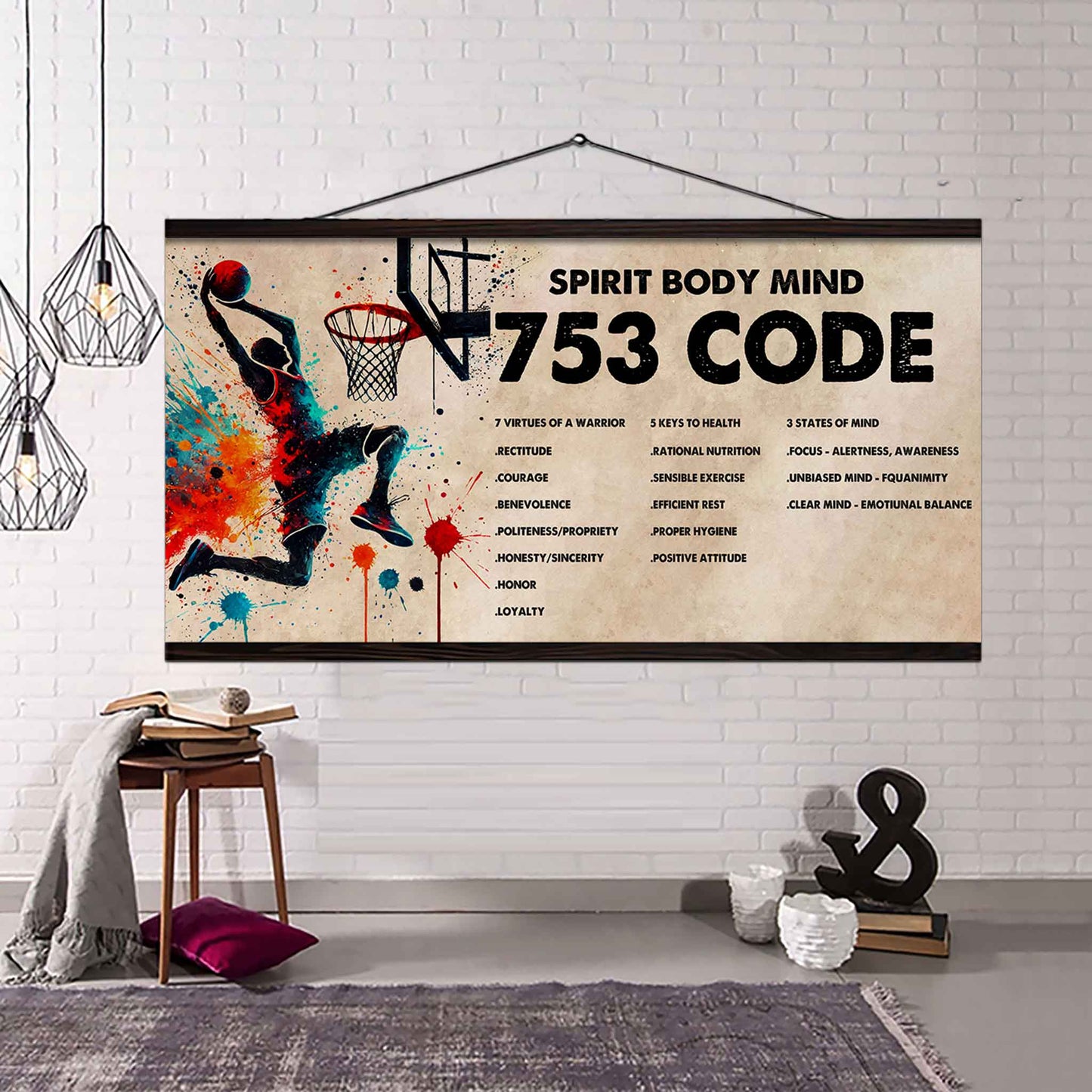 samurai poster canvas 7 5 3 code motivation quotes