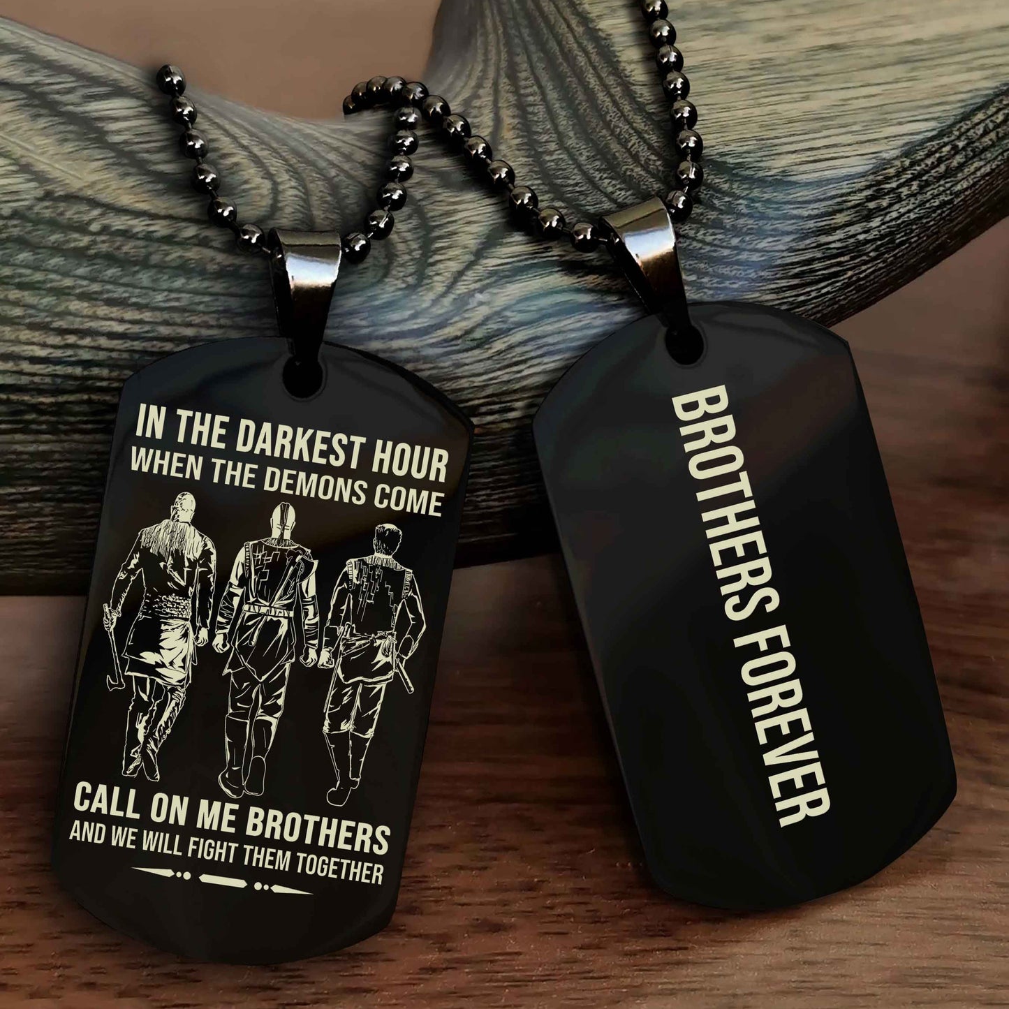 Cowboy Customizable engraved black dog tag double sided gift from brother, brother forevers