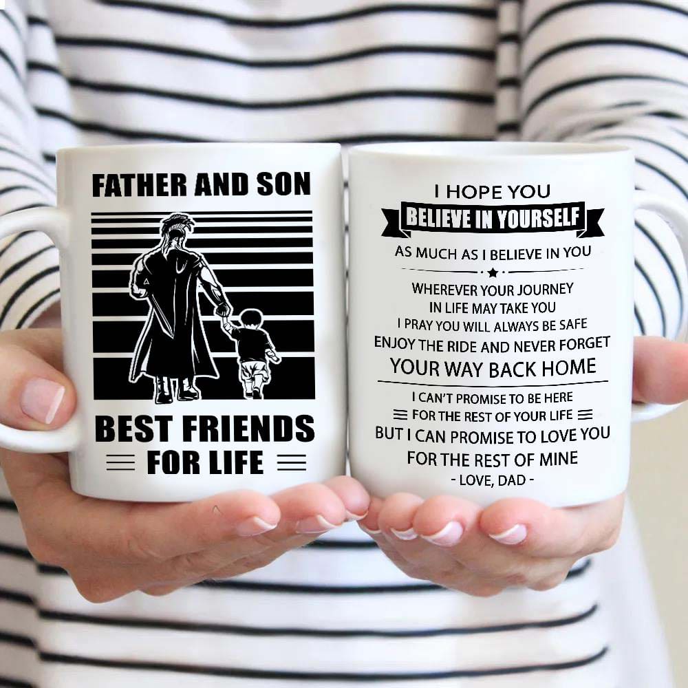 basketball be strong-personalized mug father and son best friends for life - message on the back side