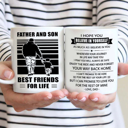 Soldier Be strong-Personalized Mug Father And Son Best Friends For Life - Message on the back side