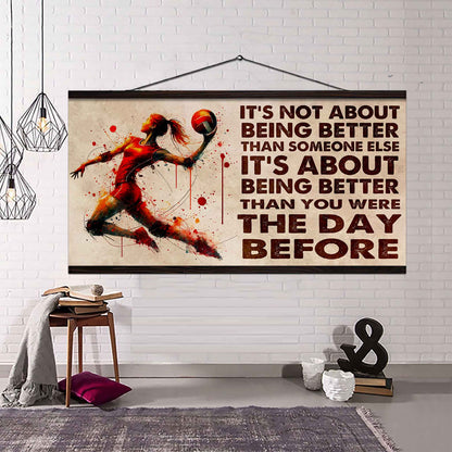 Water Color Woman ARTISTIC GYMNASTIC Poster Canvas It Is Not About Being Better Than Someone Else Gift For Your Loving Woman