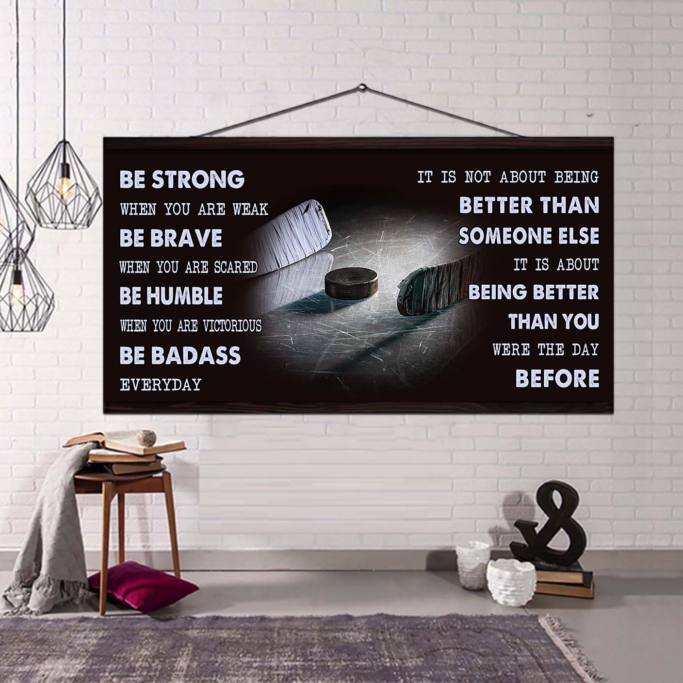 golf poster it is not about being better than someone else - be strong when you are weak