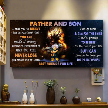 Personalized VG To Son Poster Canvas Father And Son Best Friends For Life - Message For Your Son Gifts For Him