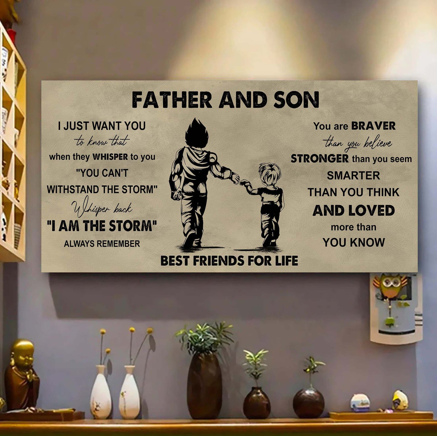 drb father and daughter best friends for life - i am the storm poster canvas gift for daughter from father