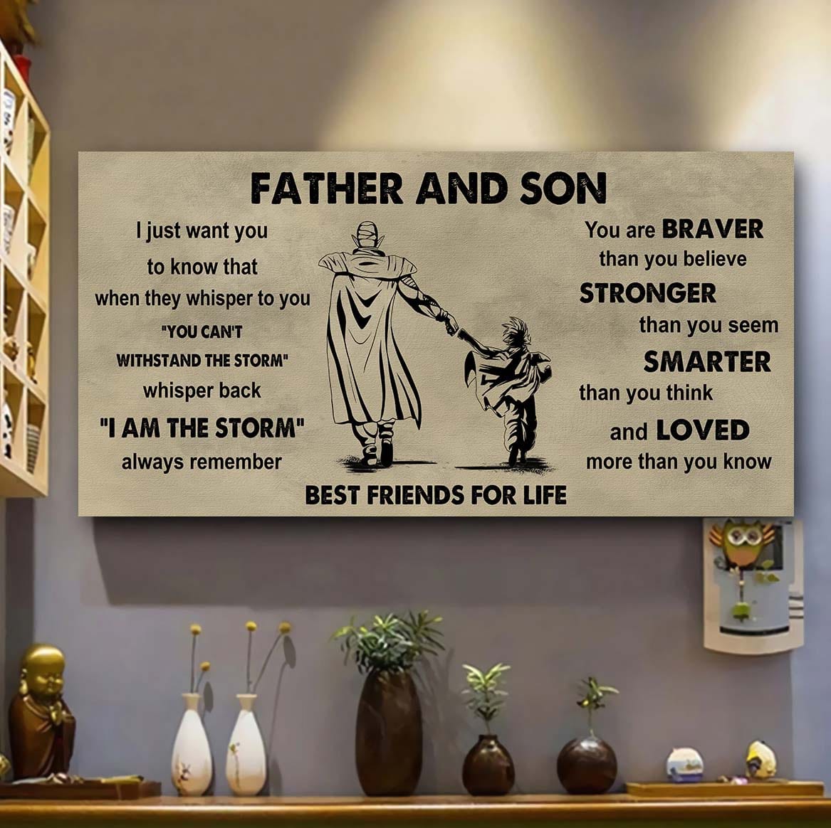 vikings father and son best friends for life - i am the storm poster canvas gift for son from father