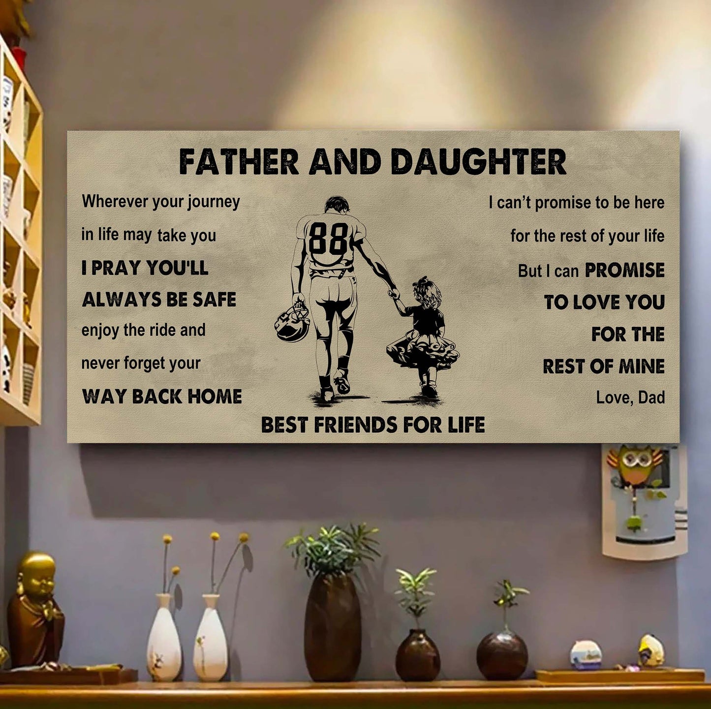 family father and daughter best friends for life - ver 2 never forget your way back home poster canvas gift for daughter from father