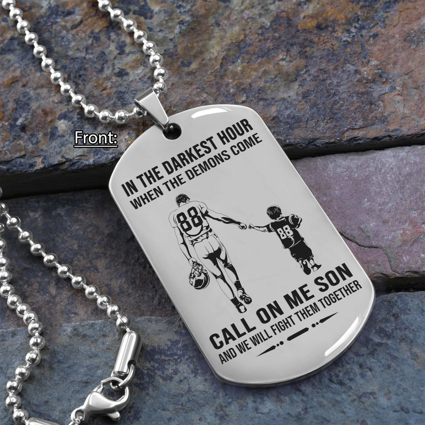 samurai personalized one sided dog tag call on me son and we will fight them together gifts for your son from dad