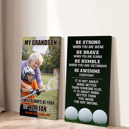 Baseball-My Grandson Be Strong When You Are Weak Be Awesome Everyday Set 2 Canvas Wall Art From Grandma To Grandson