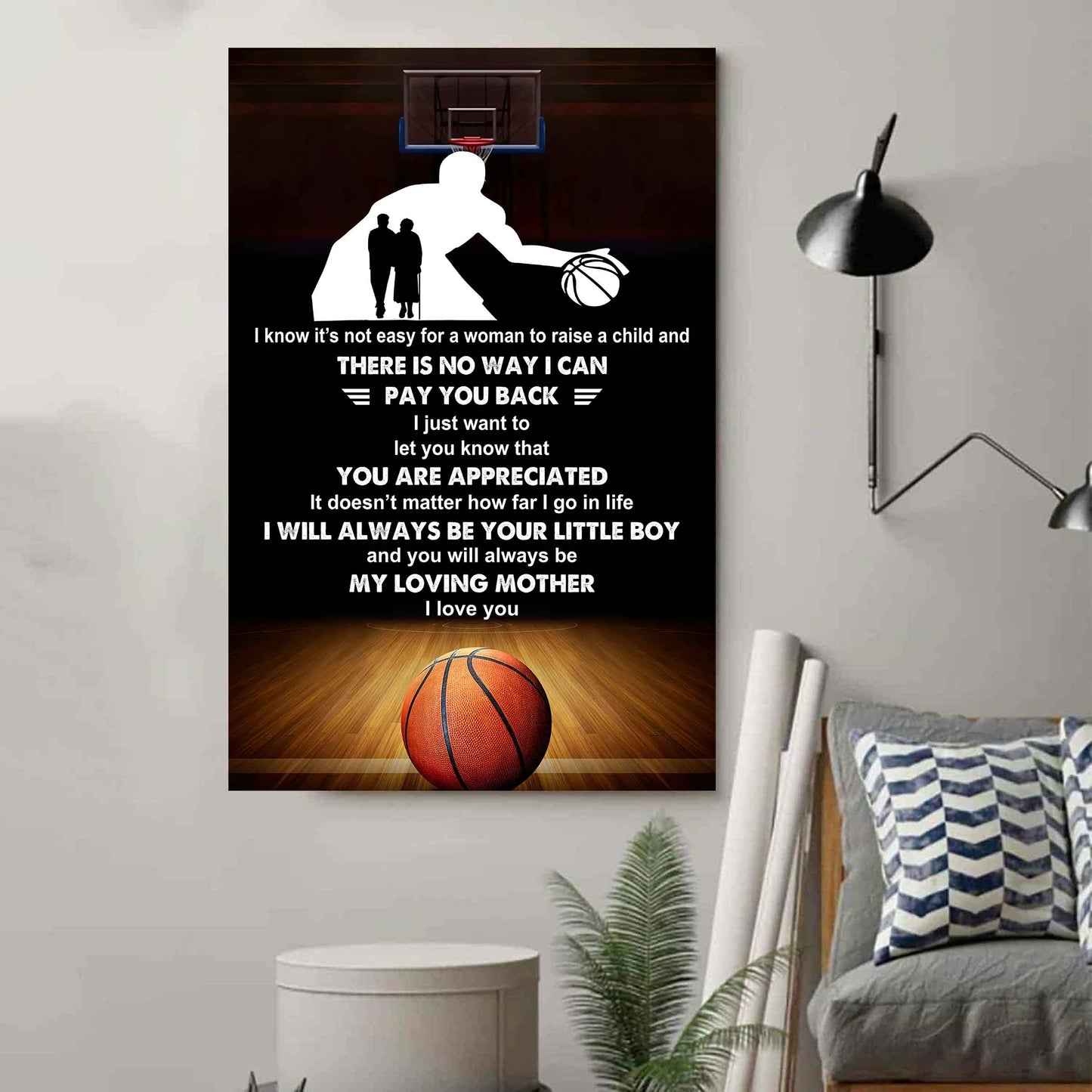 poster canvas to my mom i know it's not easy - i will always be your little boy gift from son