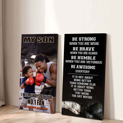 Baseball-My Son Be Strong When You Are Weak Be Awesome Everyday Set 2 Canvas Wall Art From Mom To Son