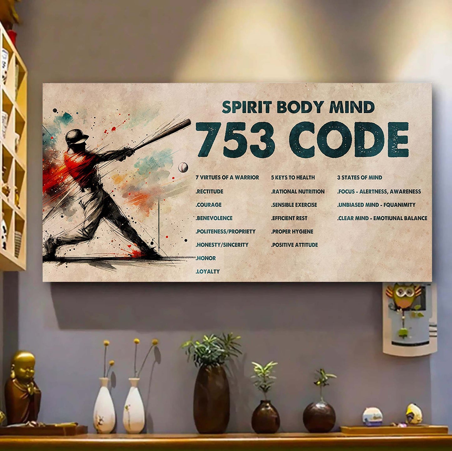 spartan poster canvas 7 5 3 code motivation quotes