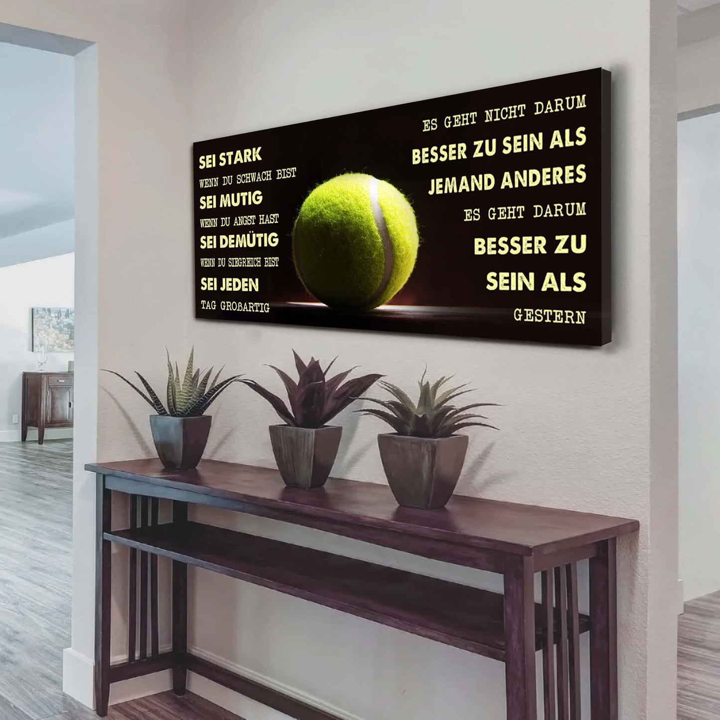 personalisierte tennis-leinwand-poster-sei stark, wenn du schwach bist, sei mutig, wenn du angst hast, sei demütig, wenn du siegreich bist, sei jeden tag großartig