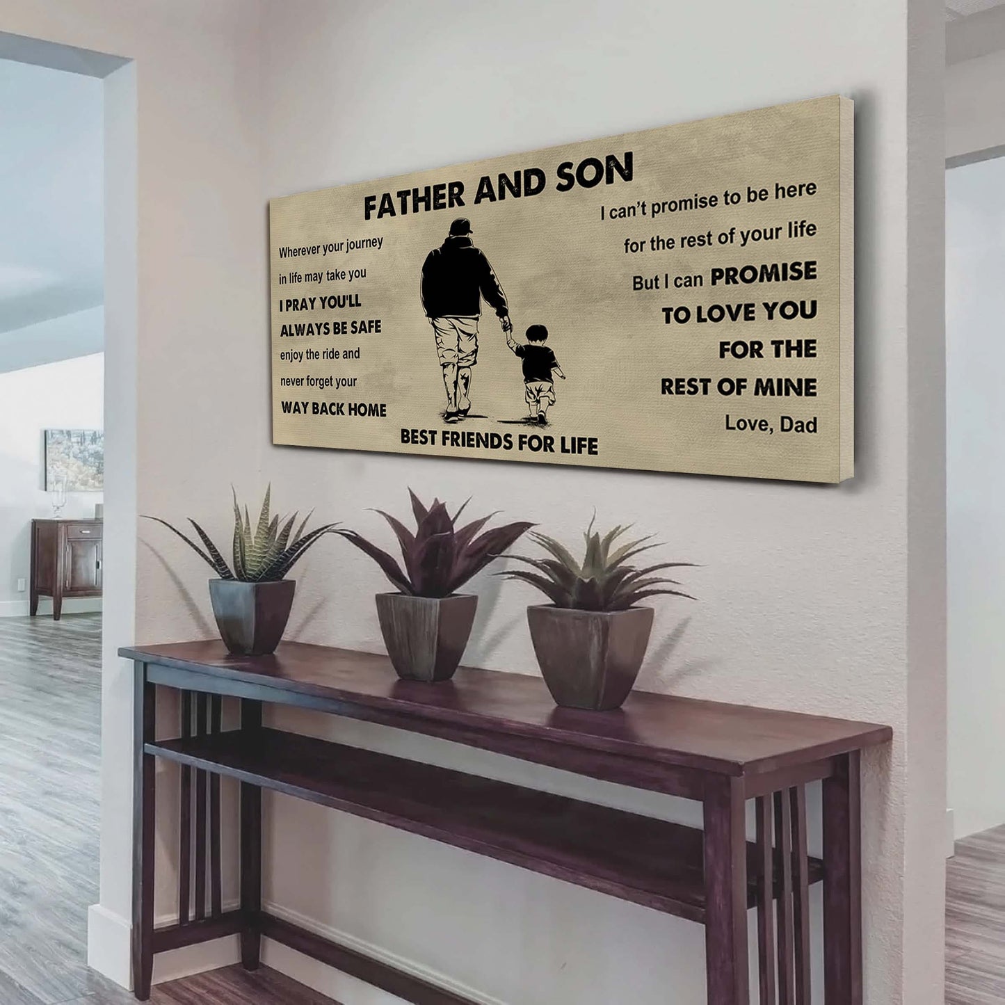 soldier father and son best friends for life - ver 2 never forget your way back home poster canvas gift for son from father