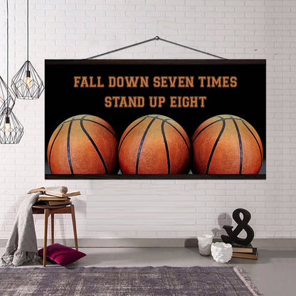 American football poster canvas fall down seven times stand up eight