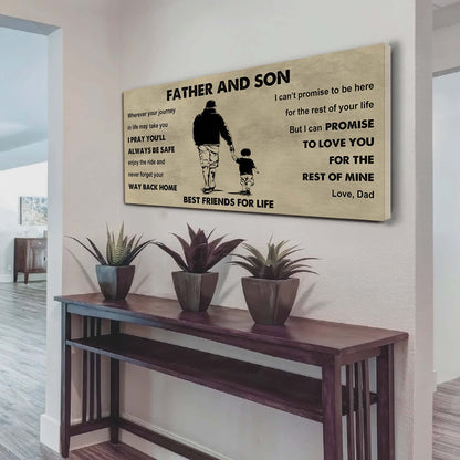 FAMILY-PHOTO UPLOAD Father And Son Best Friends For Life - Ver 2 Never Forget Your Way Back Home Poster Canvas Gift For Son From Father