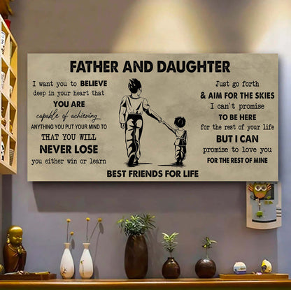 DRB Father And Daughter Best Friend For Life - You Will Never Lose Poster Canvas Gift For Daughter From Father -Photo Upload