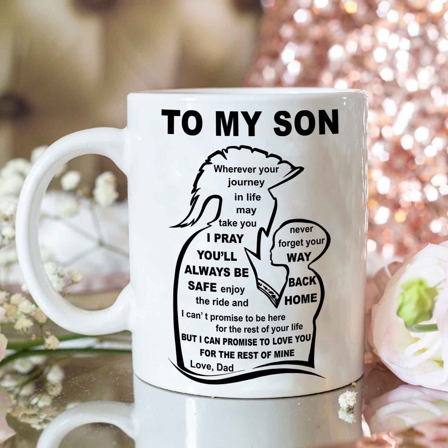 spartan personalized mug to my son from dad with inspiration message