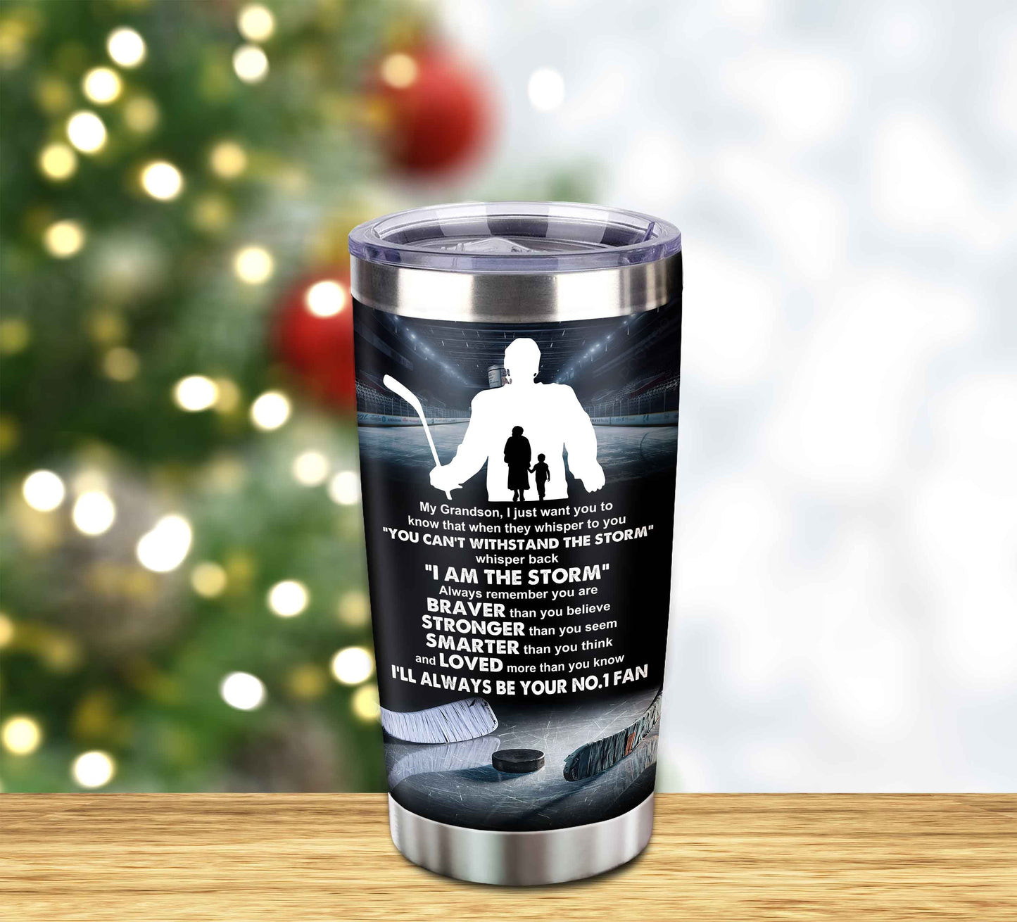 customizable tumbler to my grandson with inspriration quotes from grandpa and grandma